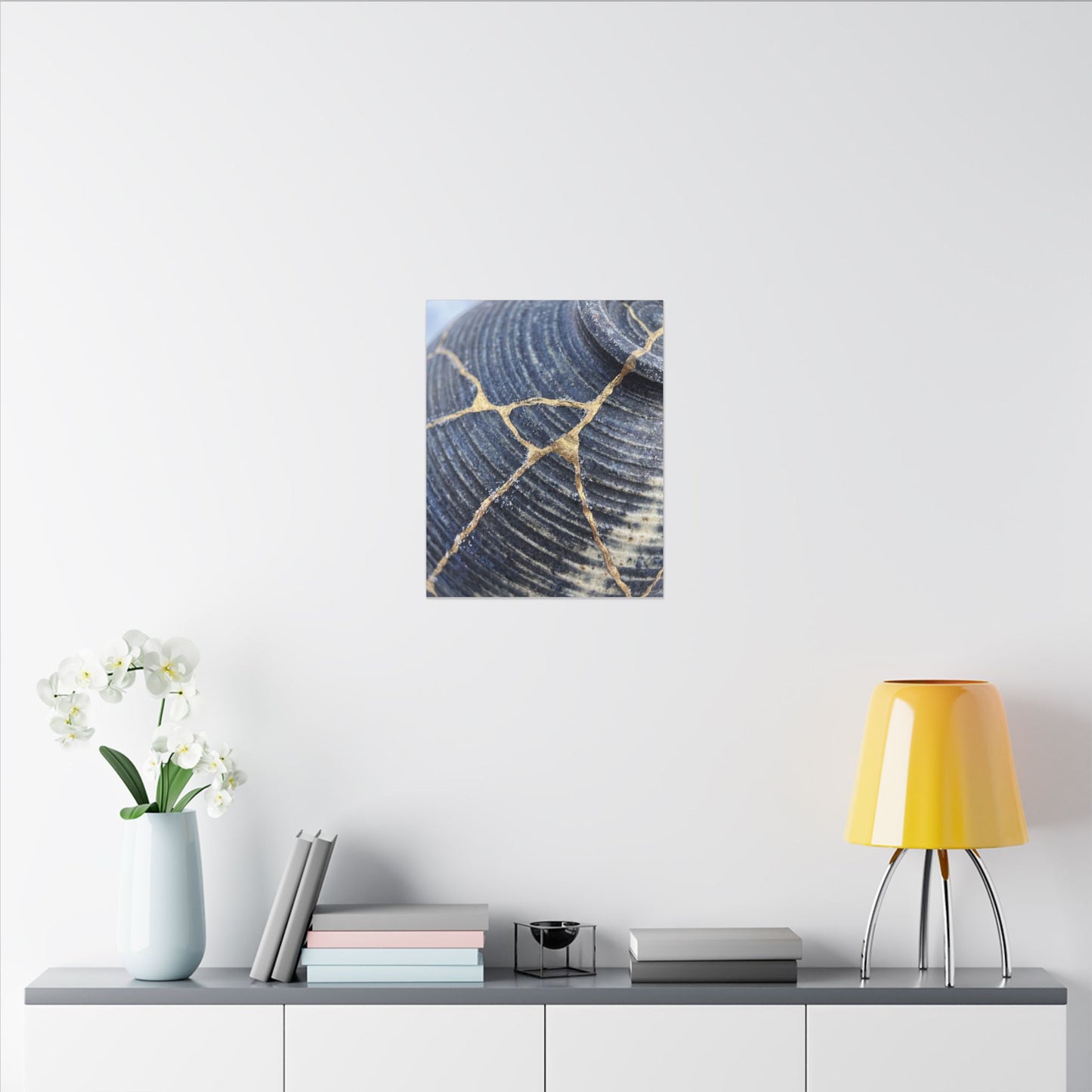 Shibui Water Ripple Canvas Art - Kintsugi Gold Repair