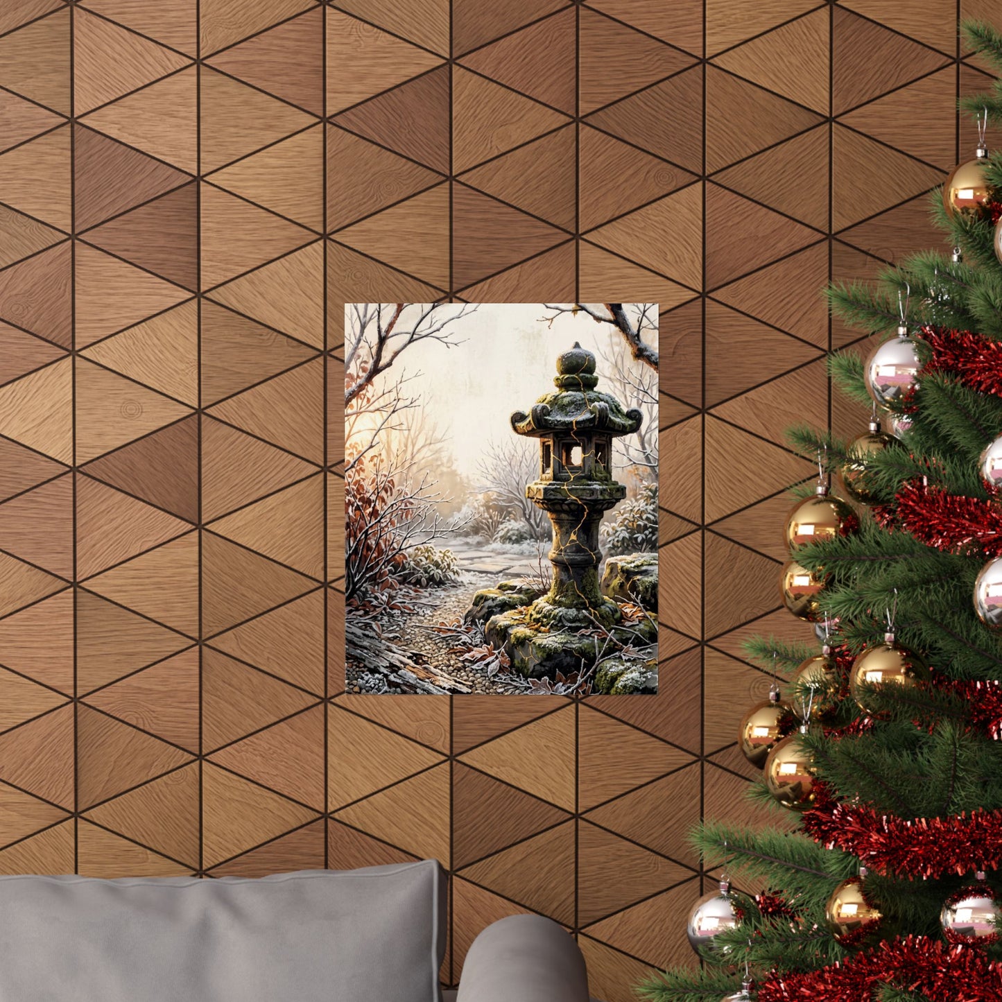 Healing Stone Lantern Wall Art Print - Broken Beauty Kintsugi