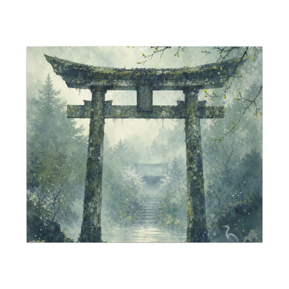 Earthy Torii Gate Canvas Art - Watercolor Japandi