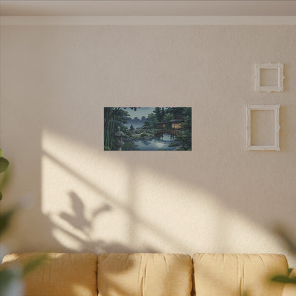 Summer Moonlit Garden Ukiyo E Inspired Canvas Art | Serene Decor