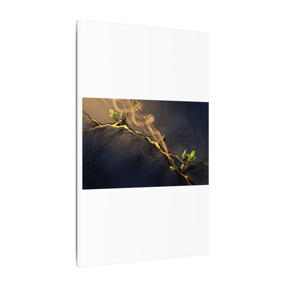 Spring Incense Smoke Gold Vein Canvas Art | Healing Decor