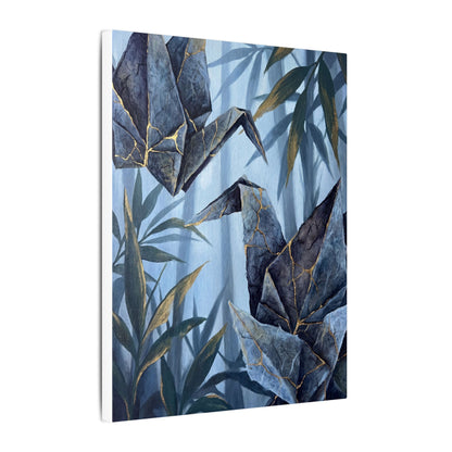 Paper Fold Canvas Art | Summer Kintsugi Crackle Gold Art