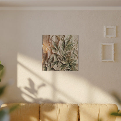 Japandi Paper Fold in Candlelight | Texture Canvas Art