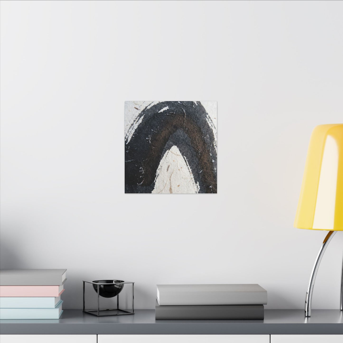 Moody Ink Brushstroke Canvas Art - Moody Minimal Dark Japandi