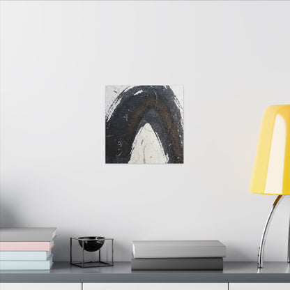 Moody Ink Brushstroke Canvas Art - Moody Minimal Dark Japandi