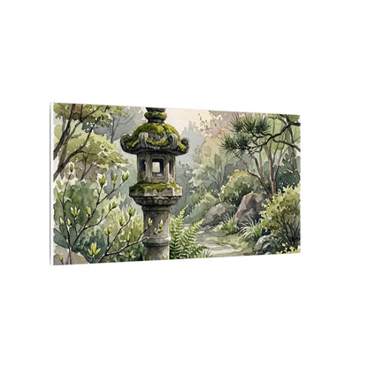 Neutral Stone Lantern Canvas Art - Watercolor Japandi