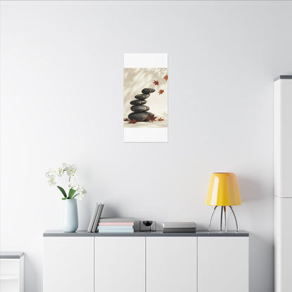 Kintsugi River Stones in Dappled | Crackle Gold Canvas Art