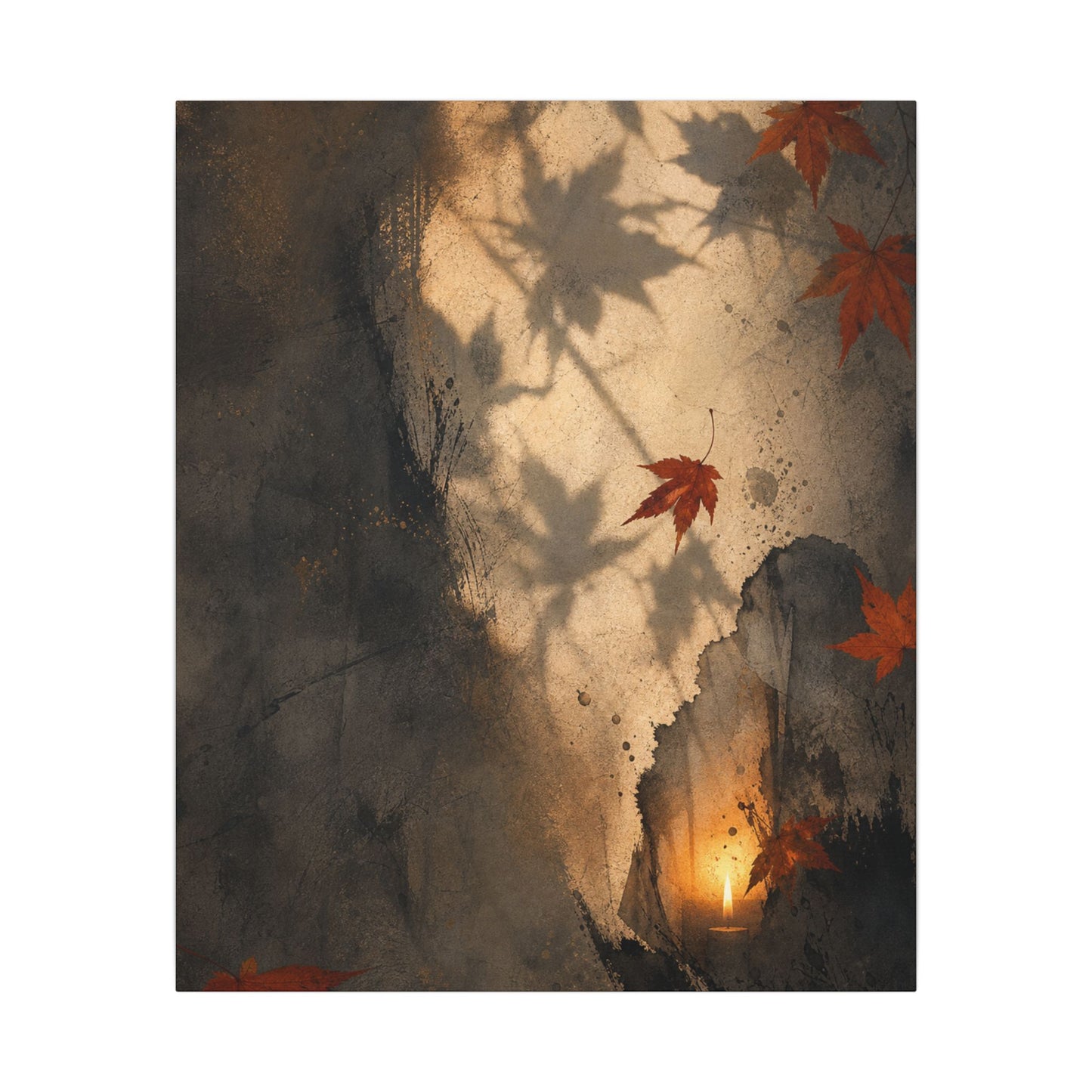Shadow Play Texture Canvas Art | Neutral Japandi Art