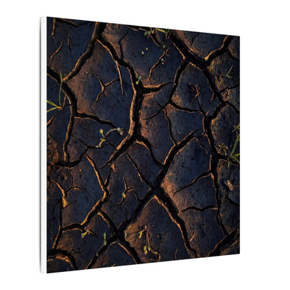 Cracked Earth Moody Minimal Canvas Art | Luxurious Dark Japandi Art