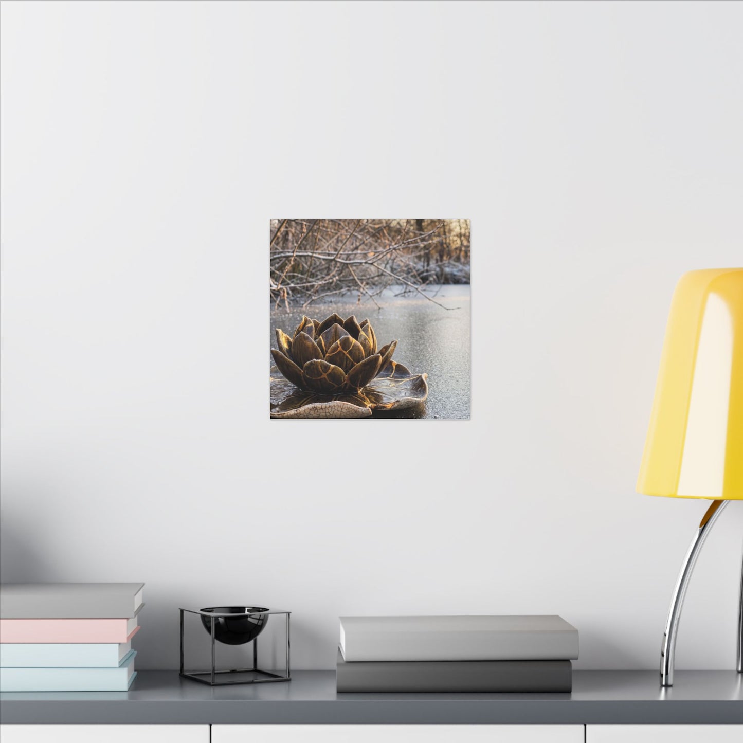 Lotus Flower Gold Repair Canvas Art | Beautiful Kintsugi Art