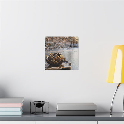 Lotus Flower Gold Repair Canvas Art | Beautiful Kintsugi Art