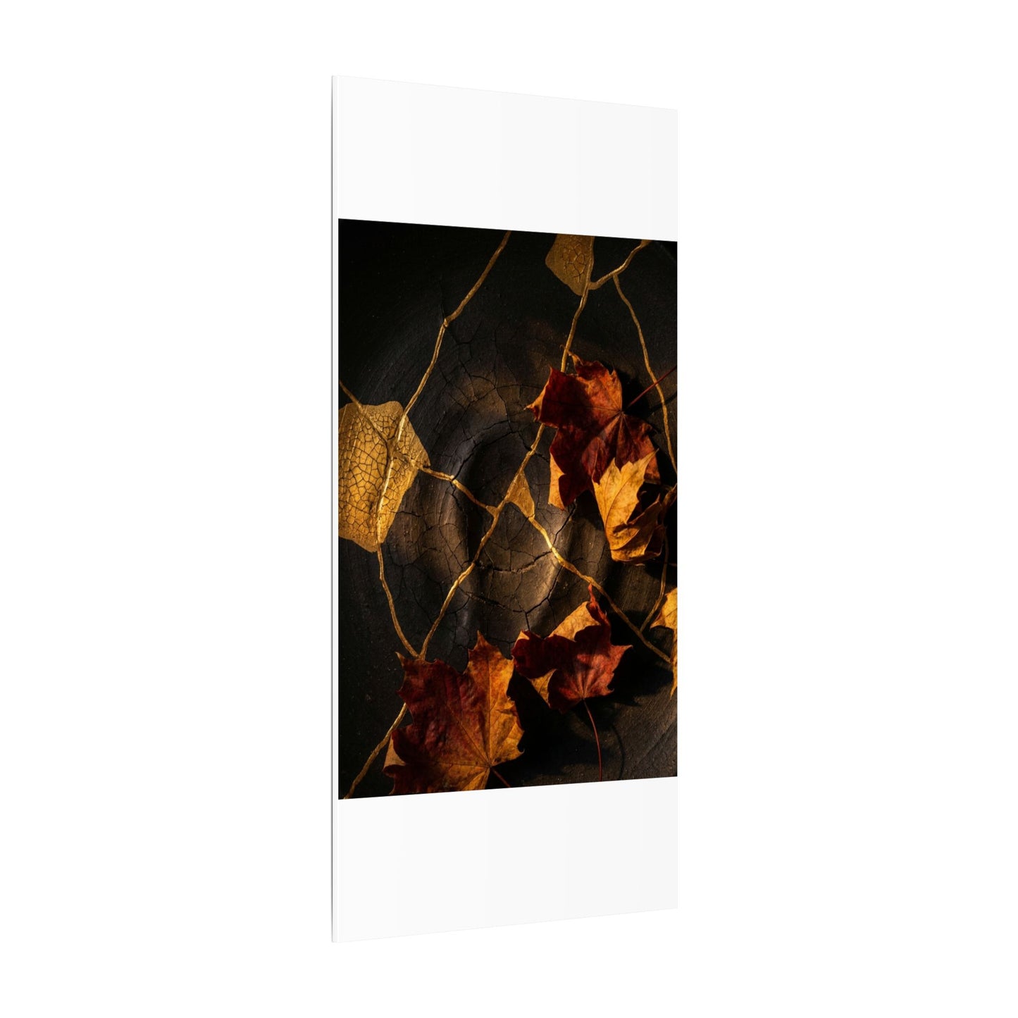 Resilient Shadow Play Canvas Art - Crackle Gold Kintsugi