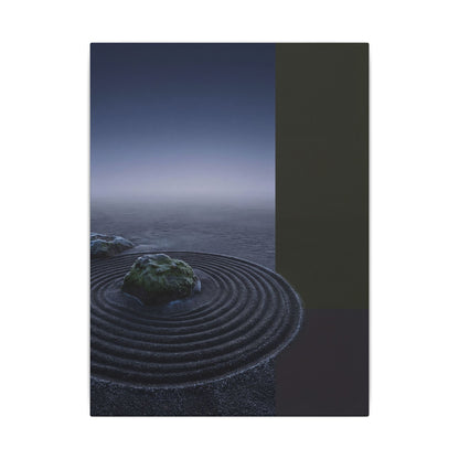 Ma Rock Garden Canvas Art - Dark Japandi Moody Minimal