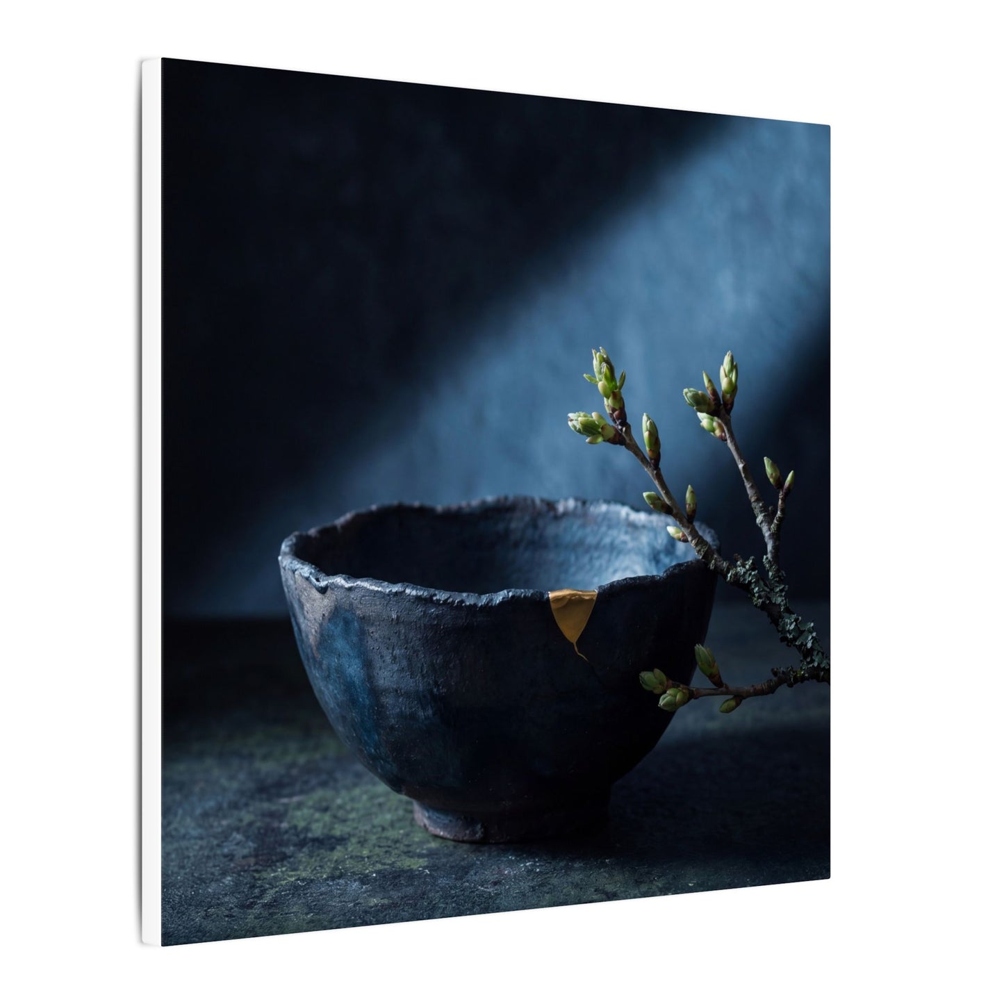 Sophisticated Ceramic Bowl Canvas Art - Shadow Zen Dark Japandi