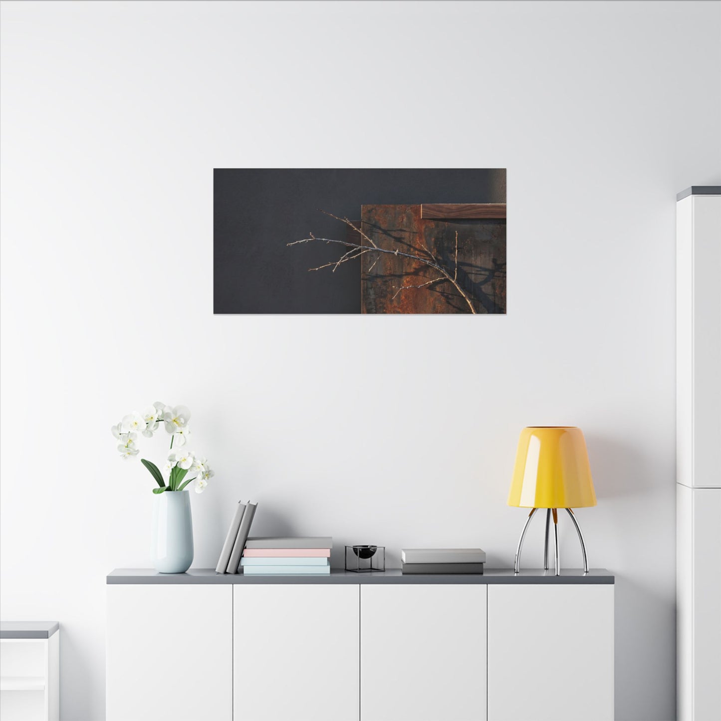 Ma Rust Patina Canvas Art - Dark Japandi Dark Texture