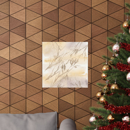 Shadow Play Winter Wall Art Print | Japandi Warm Design