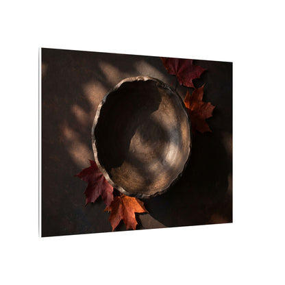 Ceramic Bowl Canvas Art | Autumn Dark Japandi Dark Texture Art