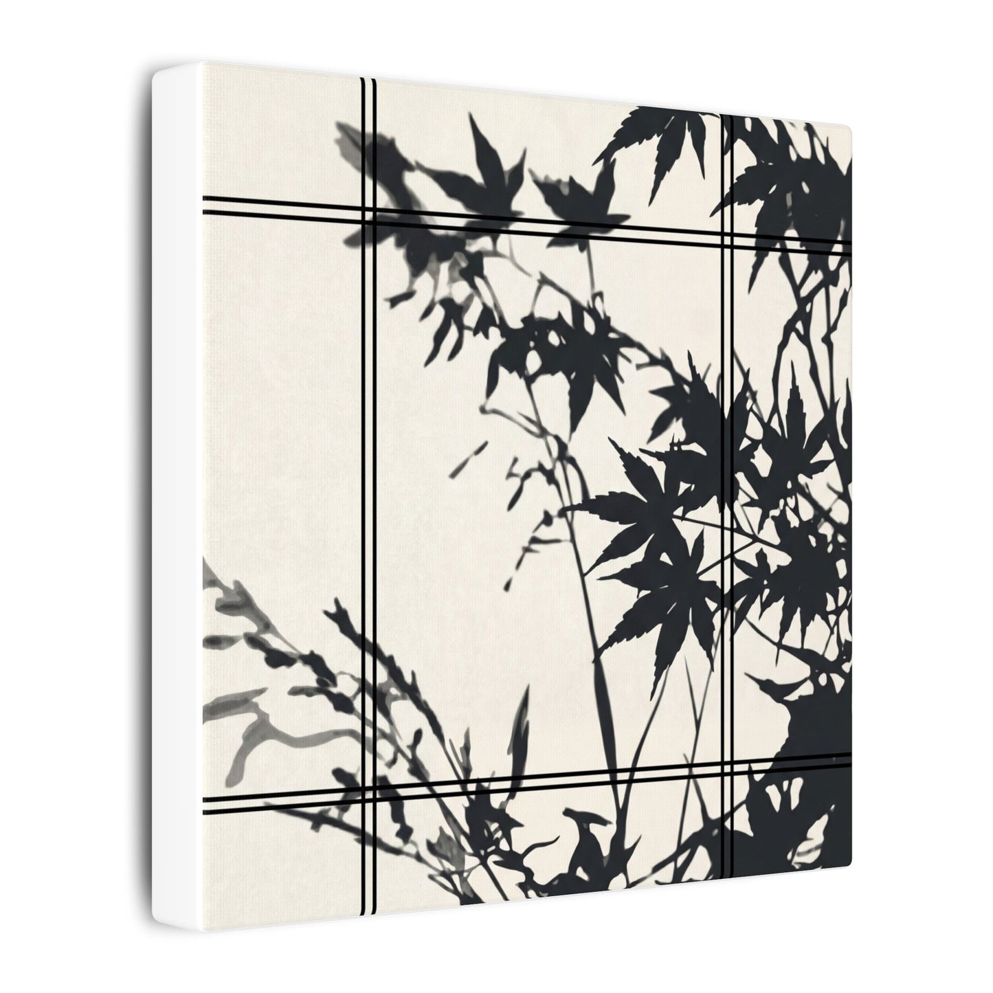 Shoji Screen Canvas Art | Summer Japandi Minimal Line Art