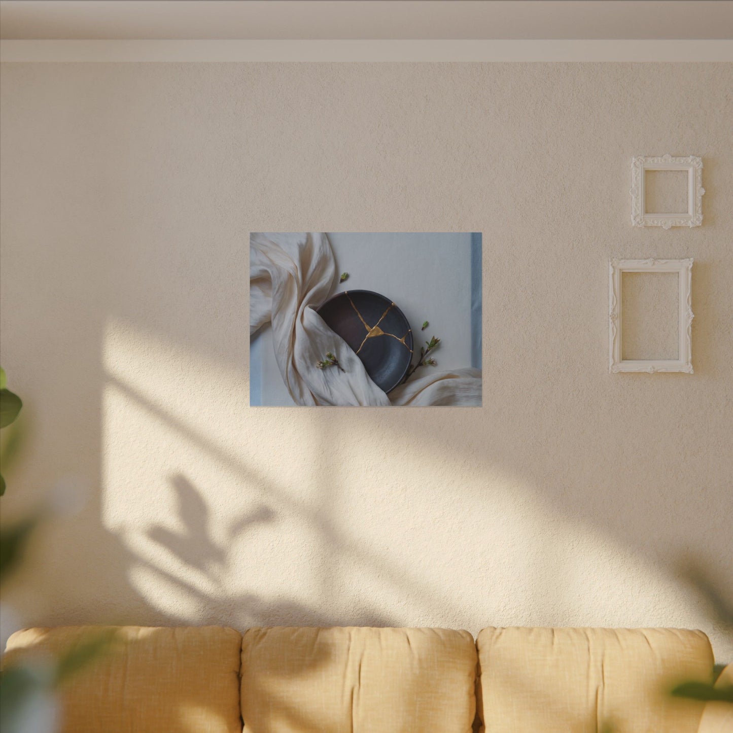 Ma Silk Drape Canvas Art - Kintsugi Gold Repair