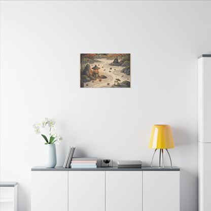 Rock Garden Autumn Canvas Art | Zen Serene Design