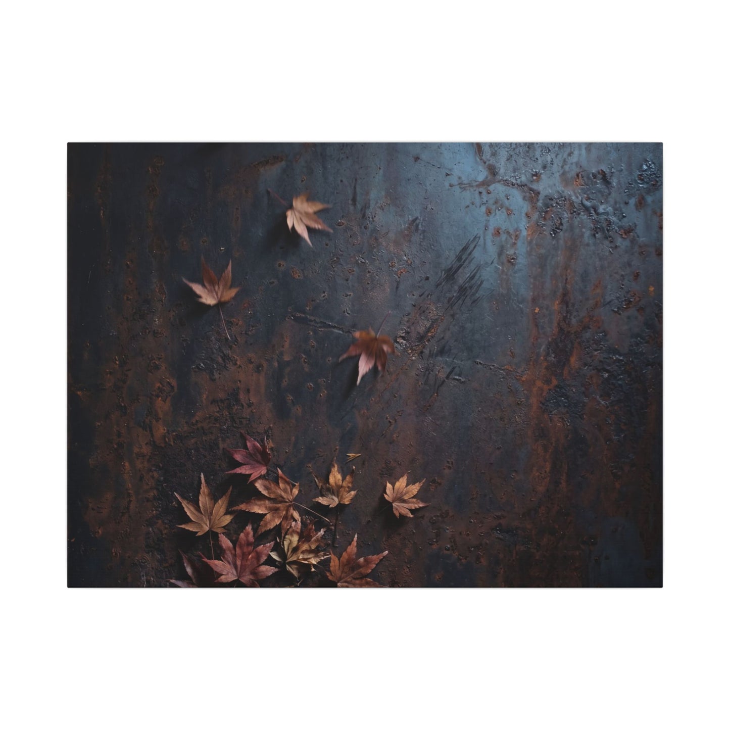 Moonlight Rust Patina Canvas Art - Dark Japandi Mono No Aware