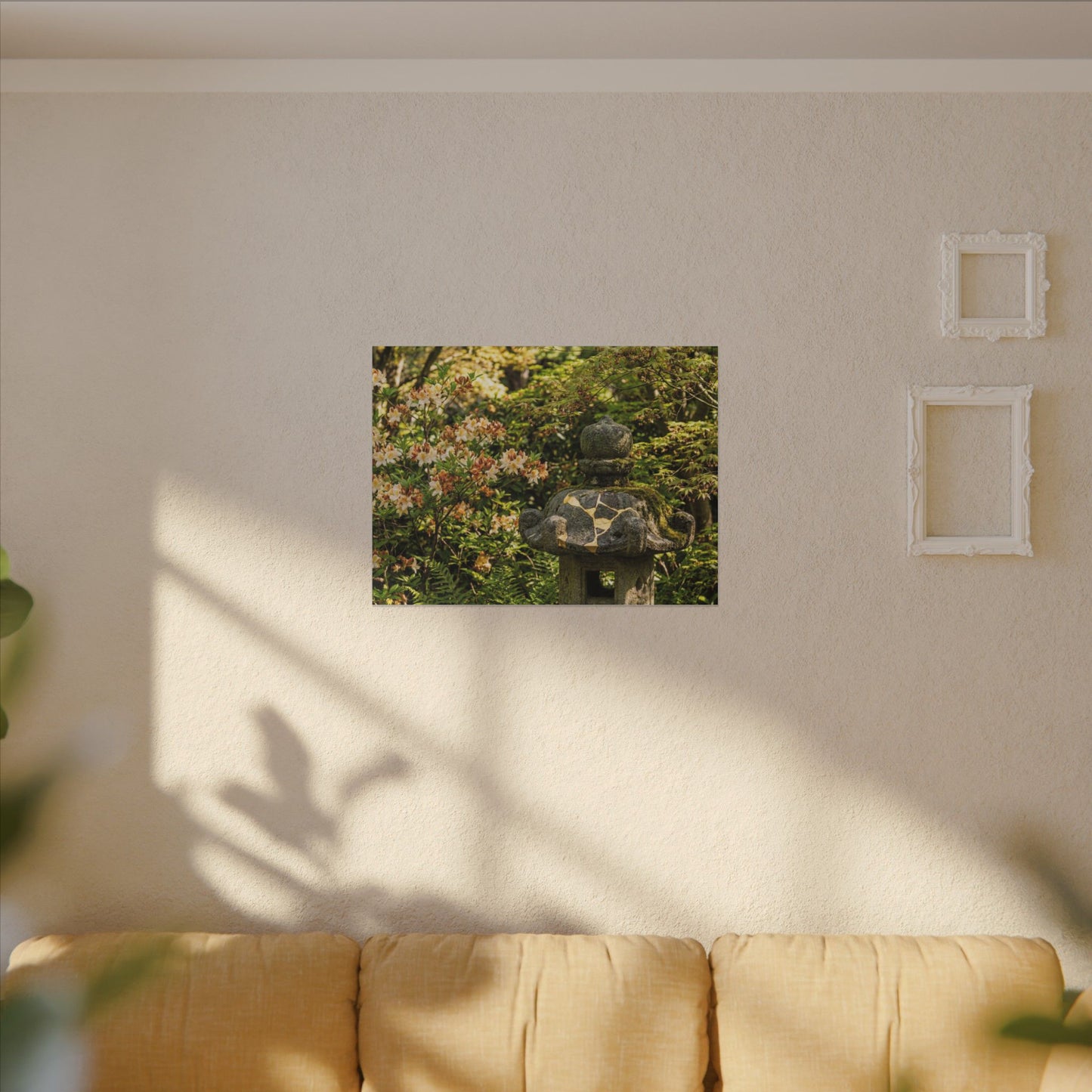 Spring Stone Lantern Gold Repair Canvas Art | Beautiful Decor
