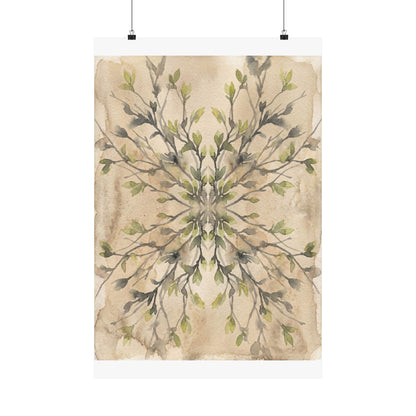 Shadow Play Watercolor Wall Art Print | Earthy Japandi Art