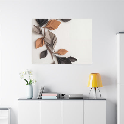 Paper Fold Autumn Canvas Art | Japandi Earthy Design