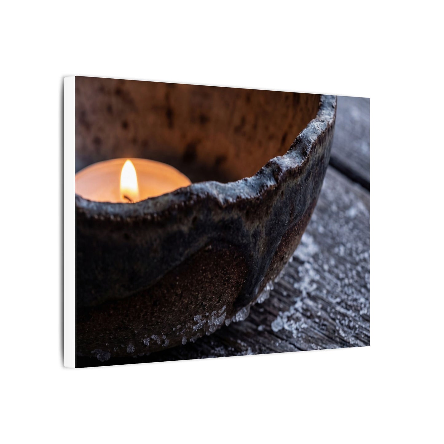 Atmospheric Ceramic Bowl Canvas Art - Moody Minimal Dark Japandi