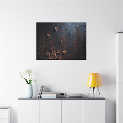 Moonlight Rust Patina Canvas Art - Dark Japandi Mono No Aware