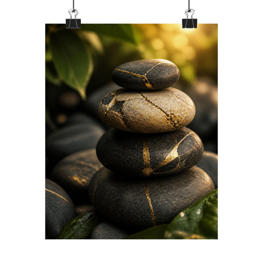 Summer River Stones Broken Beauty Wall Art Print | Beautiful Decor