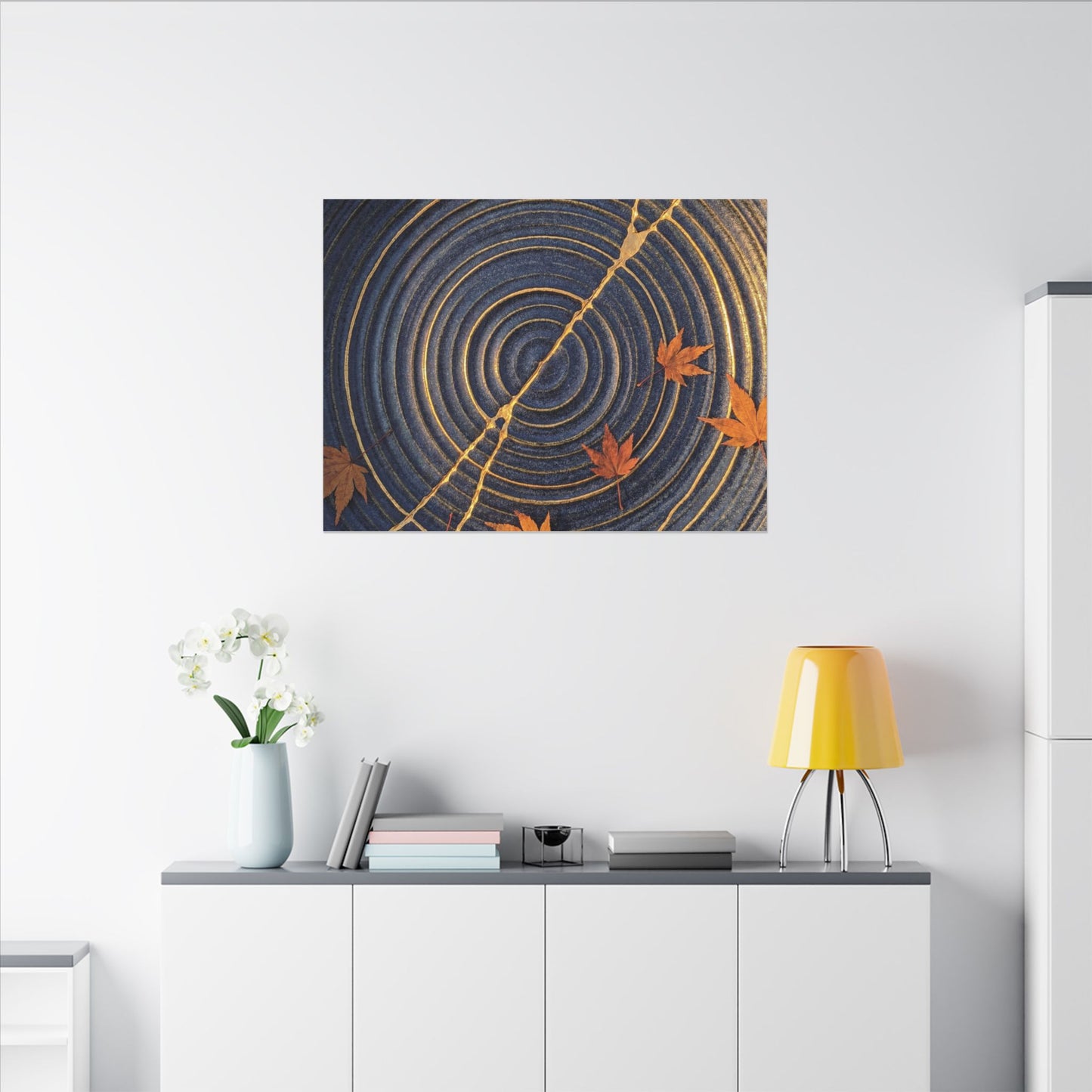 Water Ripple Gold Repair Canvas Art | Healing Kintsugi Art