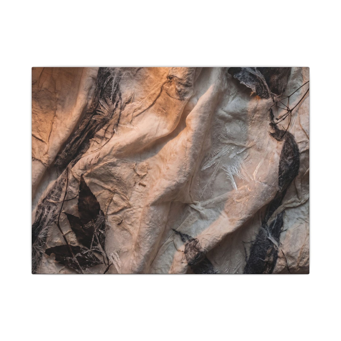 Candlelight Silk Drape Canvas Art - Japandi Mono No Aware Art Print