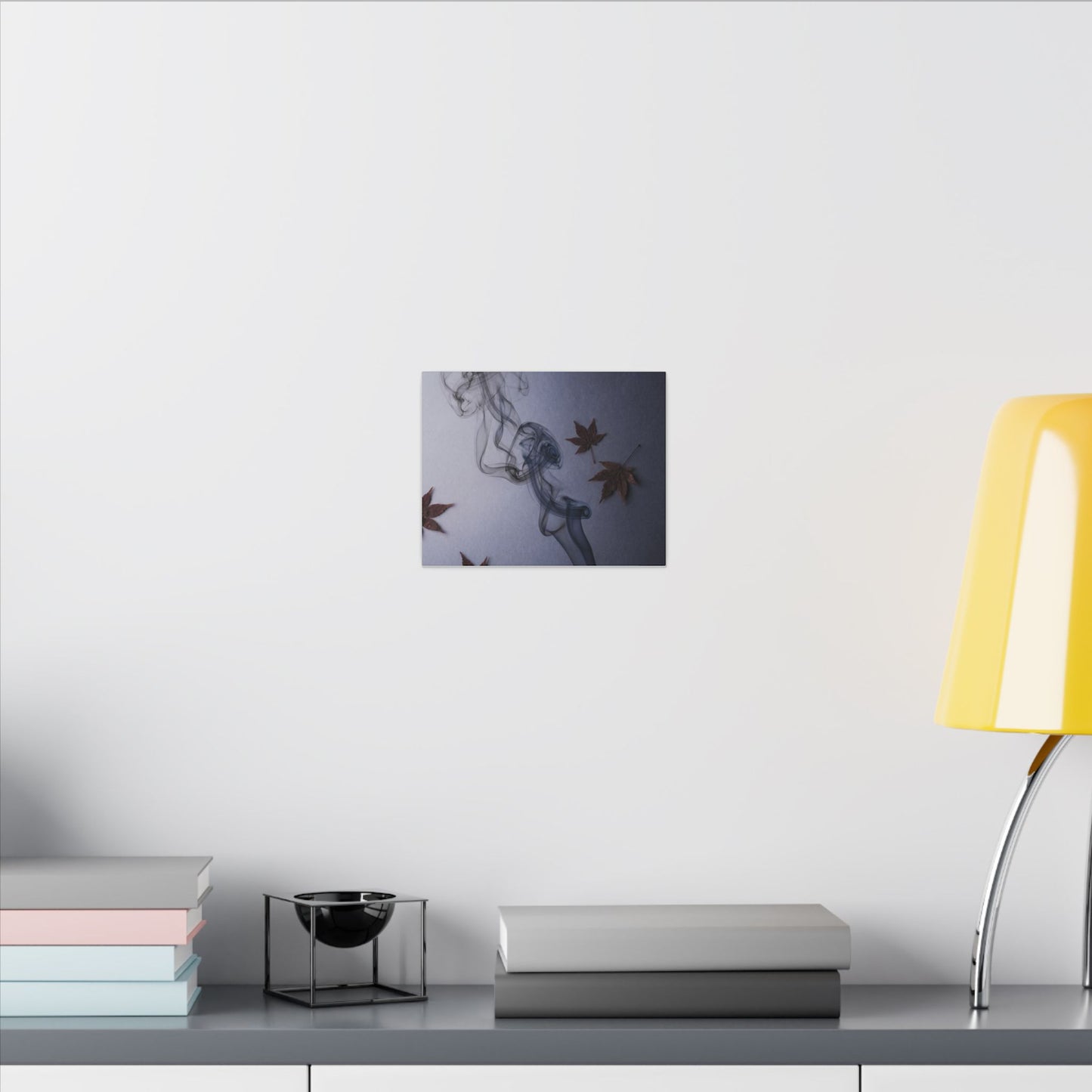 Dark Japandi Incense Smoke in Dawn | Moody Minimal Canvas Art
