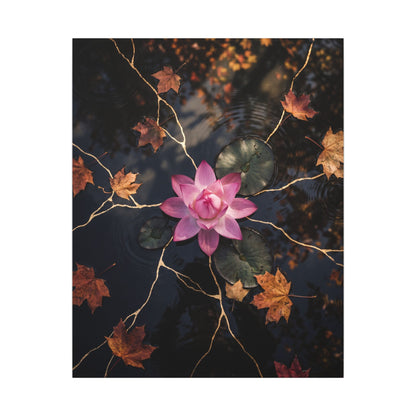Ma Lotus Flower Canvas Art - Kintsugi Gold Vein