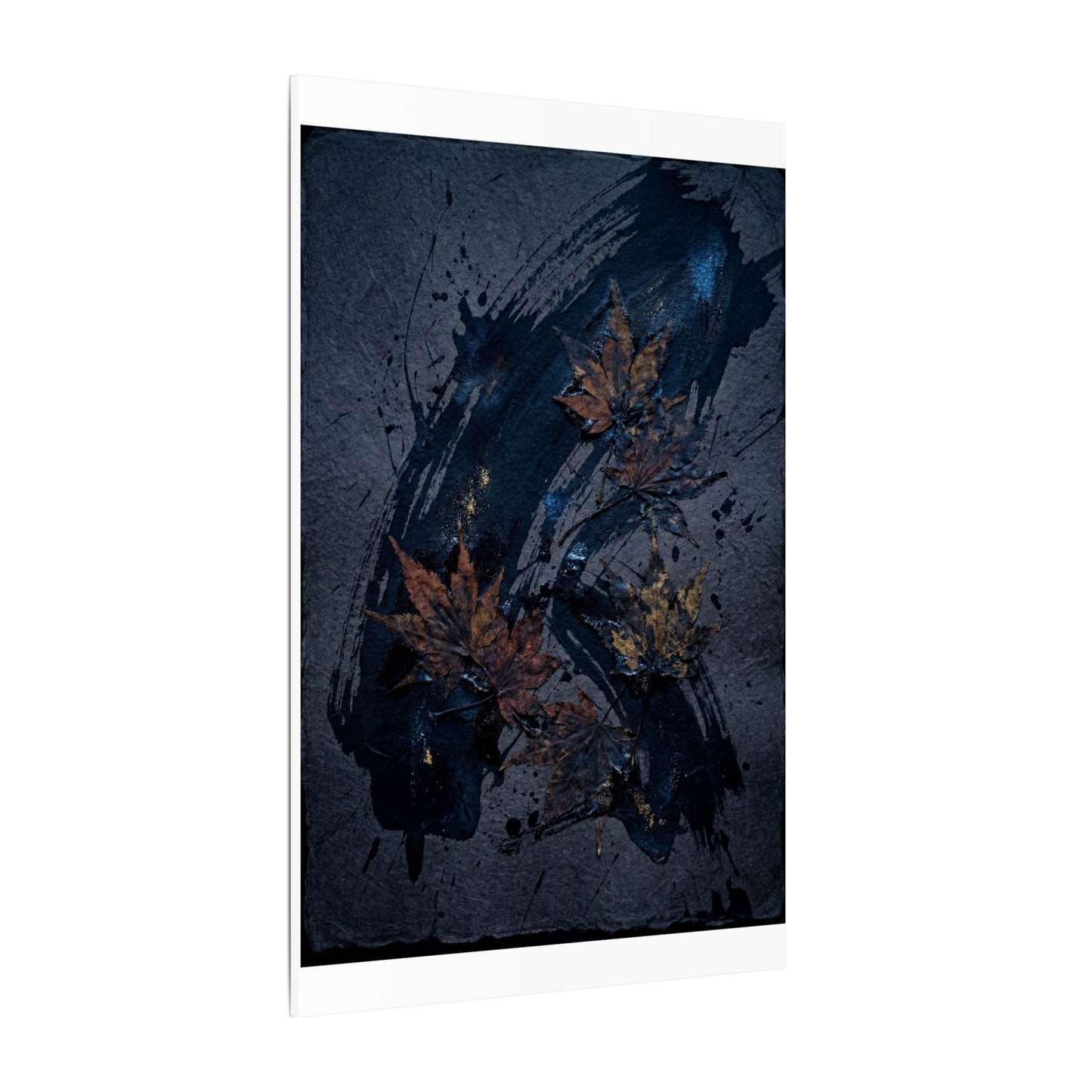Sophisticated Ink Brushstroke Canvas Art - Dark Texture Dark Japandi