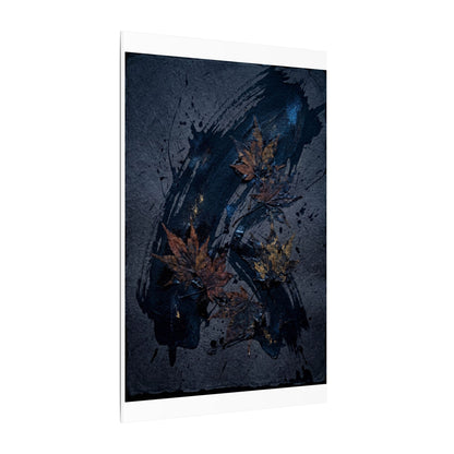 Sophisticated Ink Brushstroke Canvas Art - Dark Texture Dark Japandi