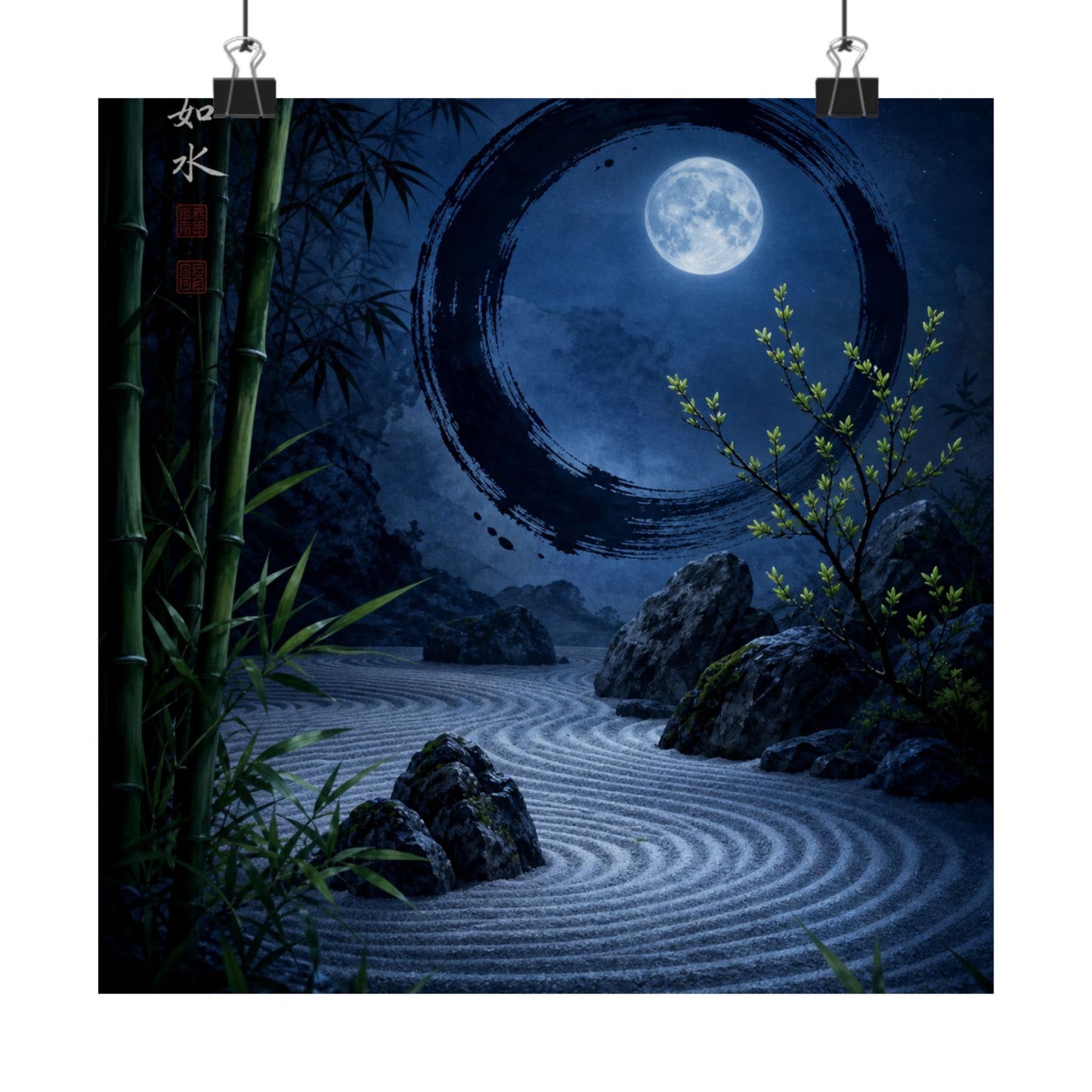 Fukinsei Rock Garden Wall Art Print - Zen Enso