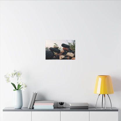 River Stones Canvas Art | Spring Kintsugi Broken Beauty Art