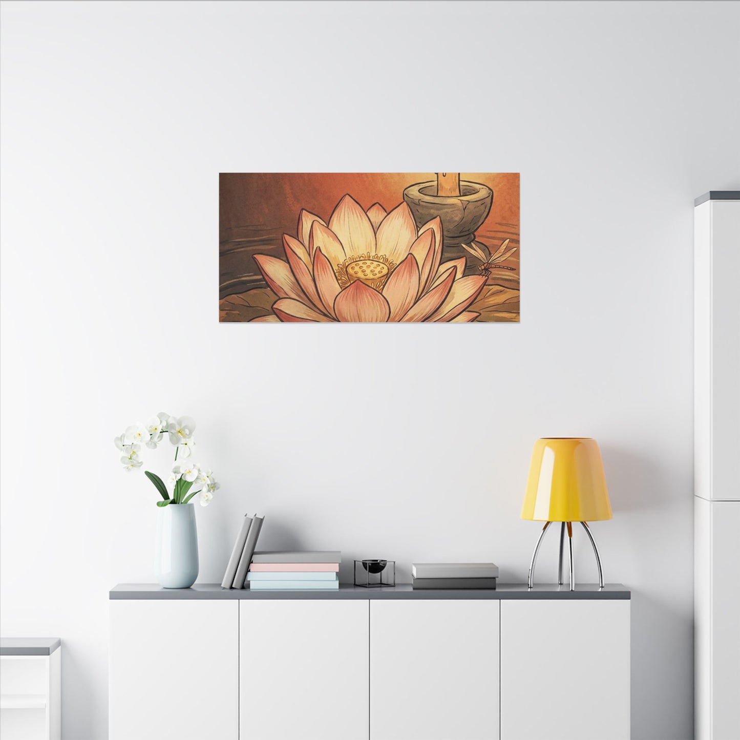 Fukinsei Dried Flowers Canvas Art - Japandi Texture