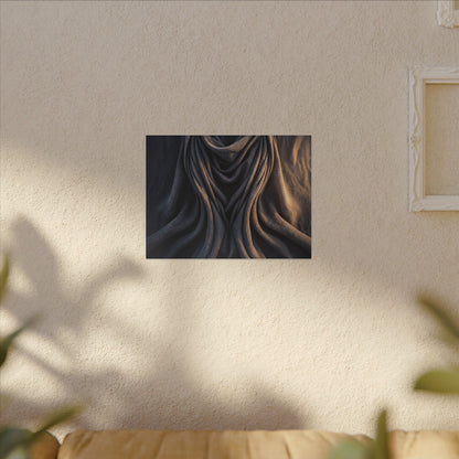 Moody Silk Drape Canvas Art - Shadow Zen Dark Japandi