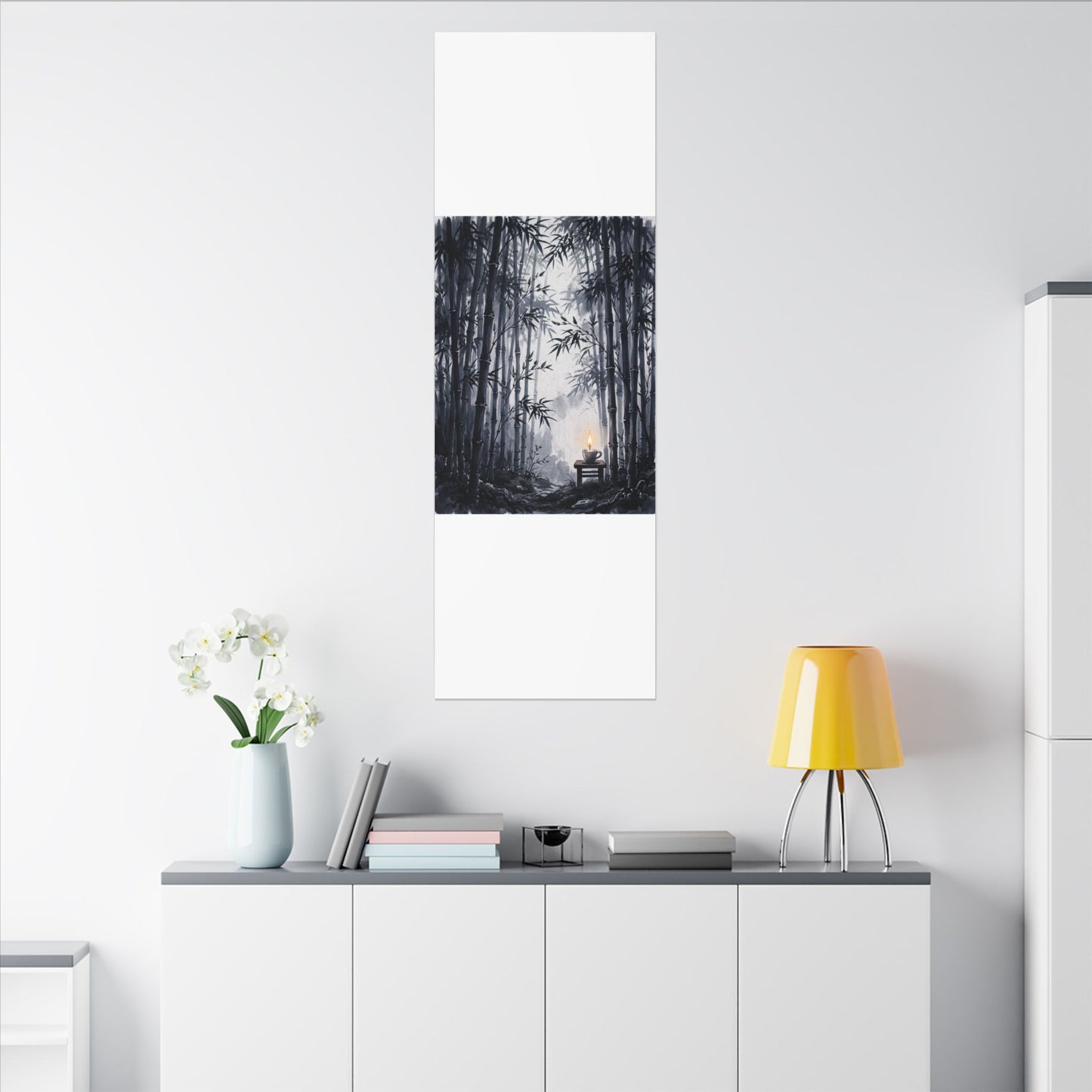 Tranquil Bamboo Grove Canvas Art - Sumi E Zen