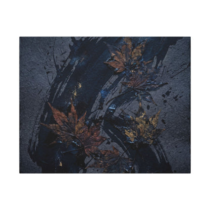 Sophisticated Ink Brushstroke Canvas Art - Dark Texture Dark Japandi Art Print
