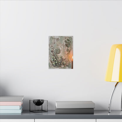 Japandi Fern Unfurling in Candlelight | Texture Canvas Art