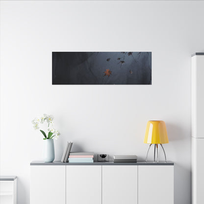 Autumn Cherry Blossom Charcoal Ink Canvas Art | Atmospheric Decor