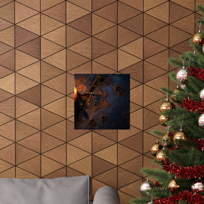 Dark Japandi Rust Patina in Candlelight | Charcoal Ink Wall Art Print