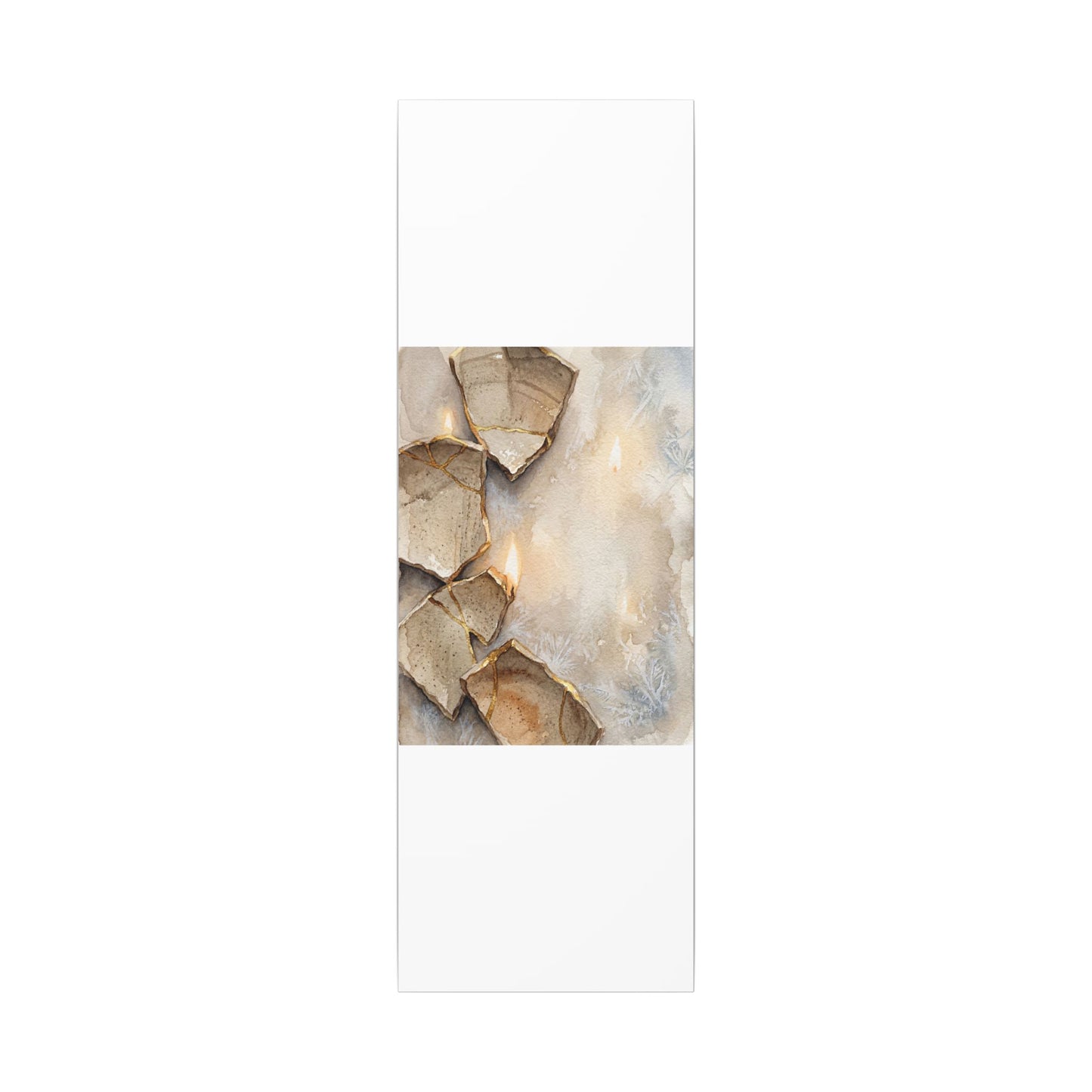 Broken Pottery Winter Canvas Art | Japandi Warm Design