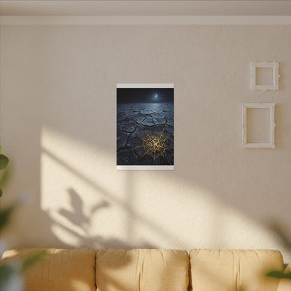 Moonlight Cracked Earth Canvas Art - Kintsugi Mono No Aware