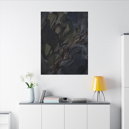 Shadow Play Winter Canvas Art | Dark Japandi Luxurious Design
