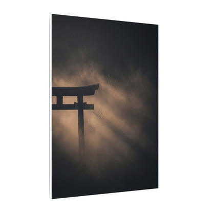 Torii Gate Shadow Zen Canvas Art | Bold Dark Japandi Art